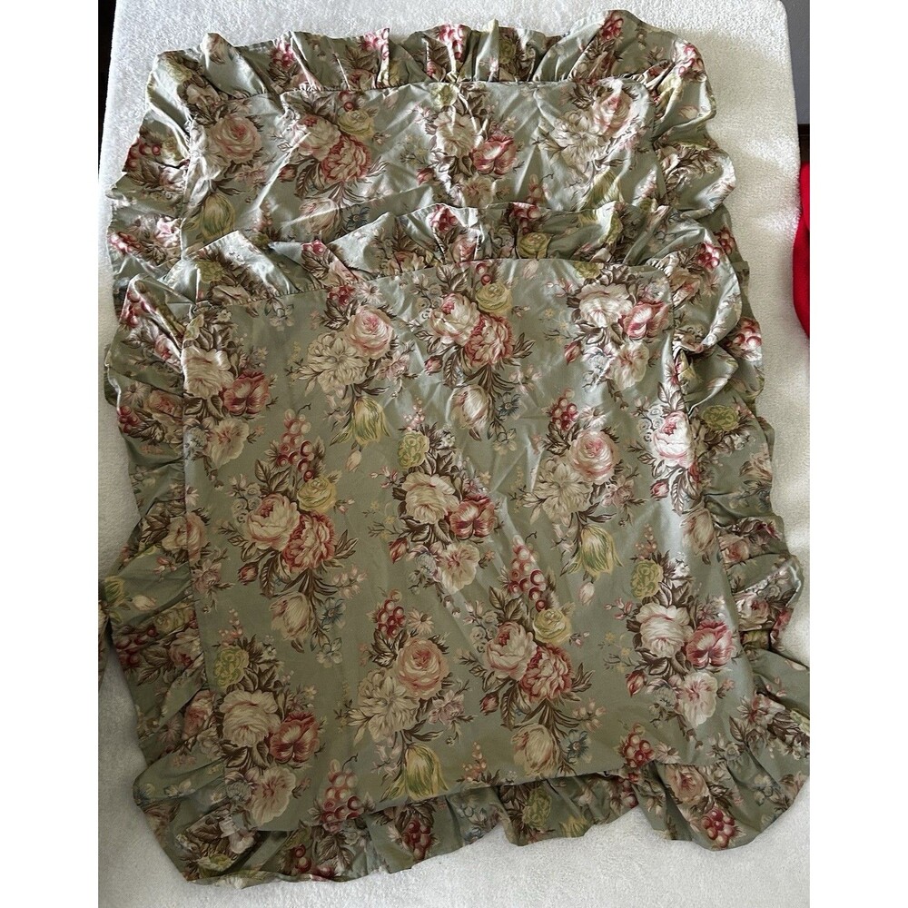 Ralph Lauren Charlotte Full Comforter 4 Piece Set Dust Ruffle 2 Shams Sage Green - Picture 3 of 13